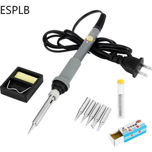 ESPLB US/EU Plug 110V 60W Adjustable Temperature Electrical Soldering Iron Welding Tool Soldering Gun Station