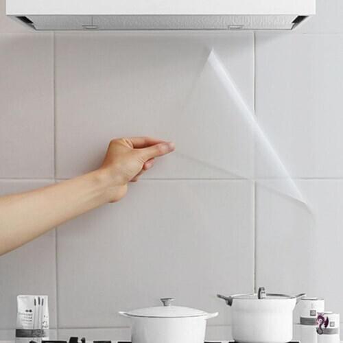 Kitchen Oil Proof Wall Sticker Clear Glossy Self Adhesive Film Covering Removable Protective Film Shelf Drawer Liner 60cmx3m