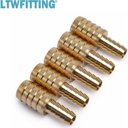 LTWFITTING Brass Barb Hose Reducing Splicer Mender 3/8" ID Hose x5/8" ID Hose Fitting Air Fuel Boat