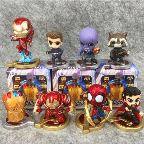 Marvel The Avengers Doll toy Figure model car cake decoration Captain America Iron Man Thanos Best birthday gift for children