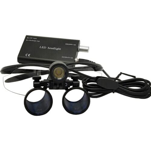Medical Loupes 2.5/3.5X Binocular Magnifier+3WLED Medical Headlight Surgical Headlamp