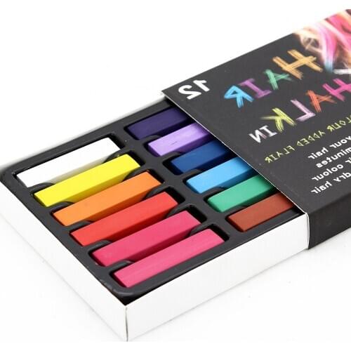 Hot Selling 6Colors/12 Colors Non-toxic Temporary Salon Kit Pastel Chalk Pastel Chalk Use For Hair Fast Delivery
