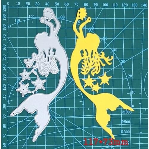 Pretty Mermaid Sunbathing Metal Cutting Dies for DIY Scrapbooking Album Paper Cards Decor Crafts Embossing Die Cuts 2021 New