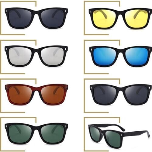 Mens Fashion Polarized Sunglasses Plastic Frame UV400 Mirror Protection Vintage Driving Eyewear Lunettes De Vue Retro for Women