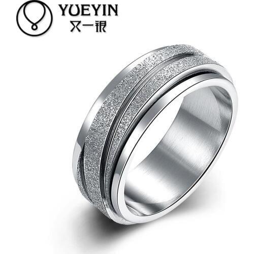 New Fashion titanium steel ring for men Engraving letters finger rings big crystal popular design ring for lovers TGR005-A