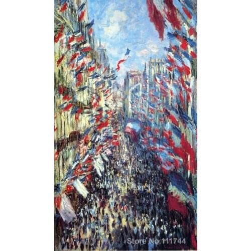 The Rue Montorgueil Paris Claude Monet Paintings for sale wall art High quality Hand painted