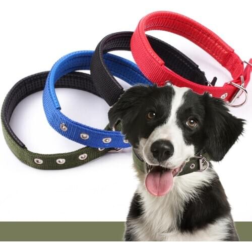 Pet Small Dog Collar Classic Solid Basic Polyester Nylon Dog Collar with Quick Snap Buckle, Can Match Leash & Harness Dropship