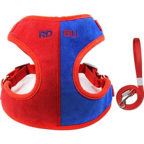 Pet dog collar accessories with leash for cats and dogs universal stitching color vest strap