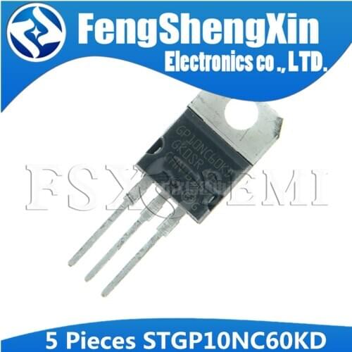 5PCS STGP10NC60KD TO-220 10A 600V IGBT 10NC60 GP10NC60KD STGP10NC60 GP10NC60 10NC60KD 10A 600V short-circuit rugged IGBT