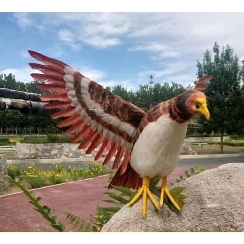 Real life Bird large 45x90cm feathers brown eagle model home garden decoration prop toy gift h2684