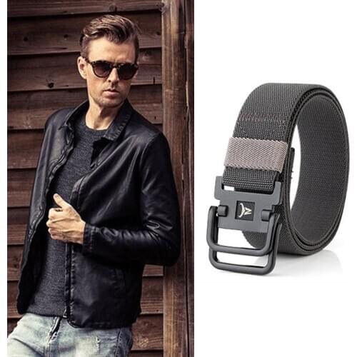 Nylon Elastic Stretch Strong Belt Men Tactical Belt Outdoor Strategical Army Fan Double Ring Buckle Lumbar Battle Molle Belts