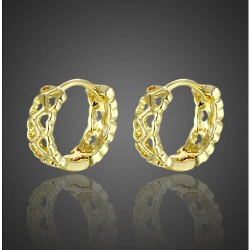 Romantic Minimalist Heart Hoop Earrings With Charm 2021 Trend Fashion Women Gold Tini Earring Hoop New Arrival