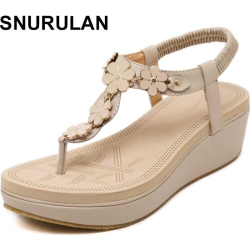 SNURULAN2019 Summer New PU Leather Women sandals Fashion casual comfortable Woman shoes large size beach Girl sandals 35-40E425