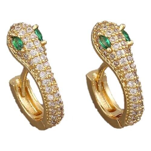 Crystal Snake Hoop Earring For Women 2020 New Trend Gold Animal Earrings Bijoux Pendientes Kolczyki Jewelry Christmas Gift Punk
