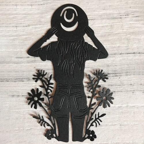 Die Cut Woman People Metal Cutting Dies Flower Girl Scrapbooking Paper Craft Handmade Card Punch Art Cutter