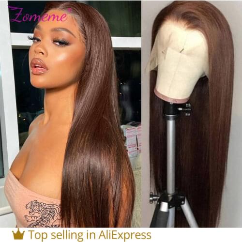 Siyun Show Hair Wig 30 Inch #4 Brown Straight Lace Front Wig 250 Density Lace Wig 13x4 Lace Frontal Wig Colored Human Hair Wigs
