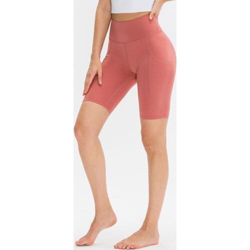 Sports Biker Shorts Women High Waisted Compression Shorts With Pocket Running Tights Short Leggings Yoga Gym Workout Short Pants