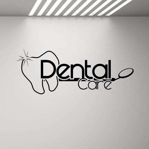 Dental Care Sign Wall Decal Vinyl Dentist Cabinet Poster Tooth Stomatology Wall Decal Teeth clinic Window Decoration Mural X416