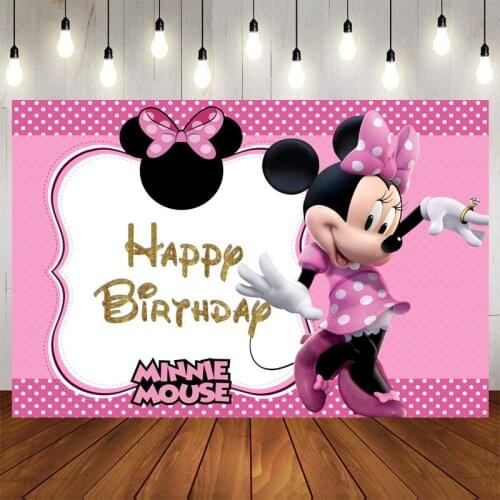 Customizable Minnie Mickey Birthday Party Photo Photography Backgrounds Vinyl Cloth Backdrop for Baby Shower Wedding Backdrop