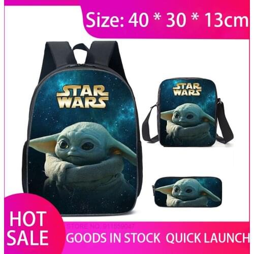 Three-piece High Capacity Backpack For Students 3D Cartoon Anime 16-inch Waterproof And Scratch-resistant Double Zip Backpack