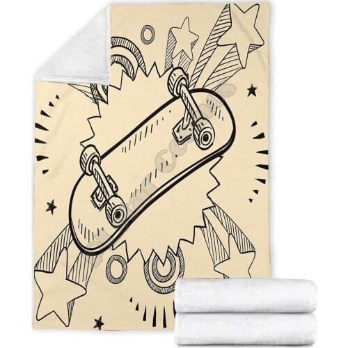 Premium Skateboard Fleece Blanket 3D full printed Wearable Blanket Adults/kids Fleece Blanket Sherpa Blanket Drop Shipping 01