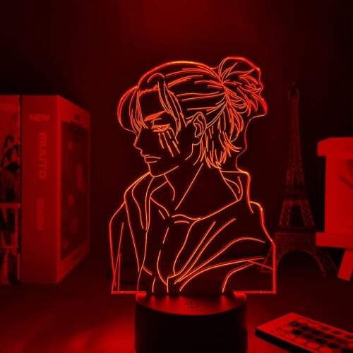 Anime Light Attack on Titan 4 Eren Yeager Figure for Bedroom Decor Night Lights Kids Birthday Gift Shingeki No Kyojin 3d Lamp