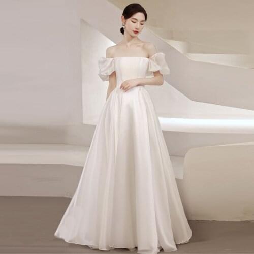 Sexy Sweetheart Off Shoulder A Line Wedding Dresses Appliques Sleeveless Wedding Gowns for Brides Formal Dress 2021