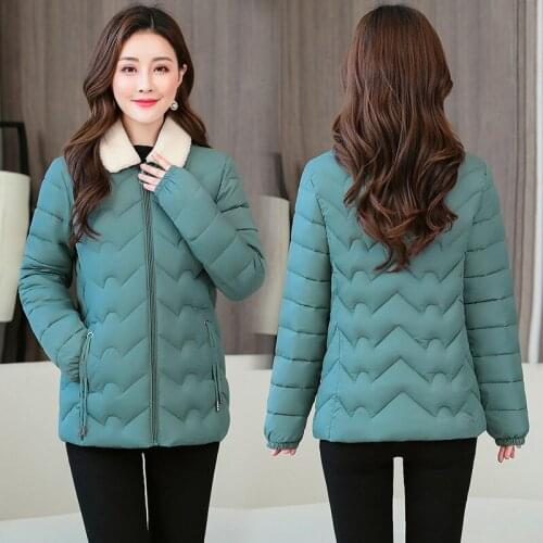 Plus Size Winter Coat Clothes Women 2021 The New Short Plus Velvet Thin and Light Lapel Cotton Jacket