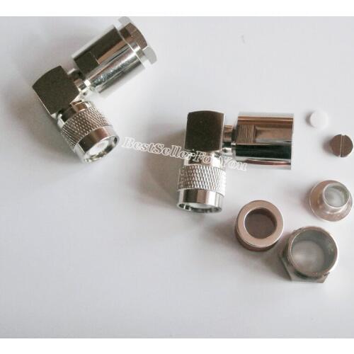 1Pcs Connector TNC Male Plug Clamp RG8 LMR400 RG213 RG165 Coaxial Connector Right Angle