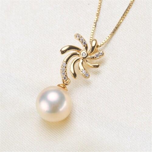 1pcs Gold Plated Pendant Base Mussel Bead Pearl Pendant Mountings Settings diy Blank Jewelry Mountings