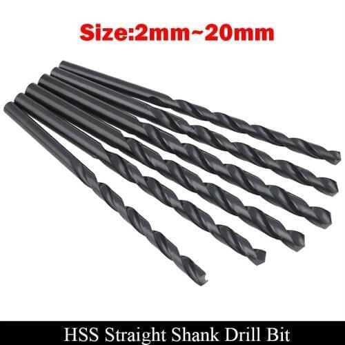3.1mm 3.2mm 3.3mm 3.4mm 3.5mm Metal Wood AL Power Tool High Speed Steel HSS Black Finished Spiral Straight Shank Twist Drill Bit