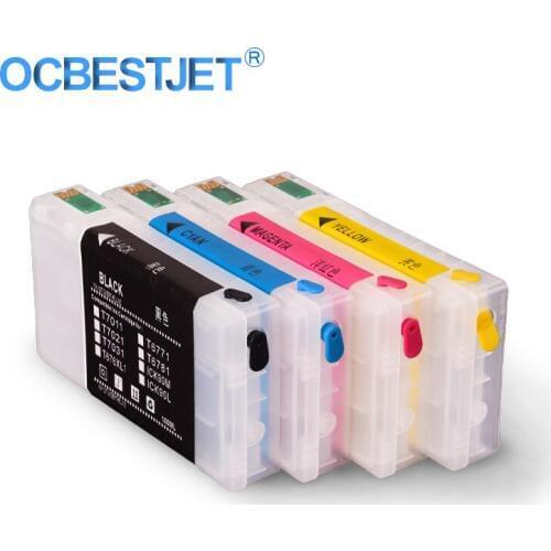 4Colors/Set T7911-T7914 T7911XL Refillable Ink Cartridge With ARC Chip For Epson WF-5110 WF-5190 WF-5620 WF-5690 WF4630 WF-4640