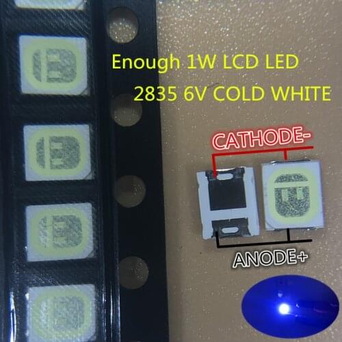 50pcs Original LEXTAR LED 3528 2835 1210 Light Beads High Power 1W 6V Cool white For LED LCD TV Backlight Application