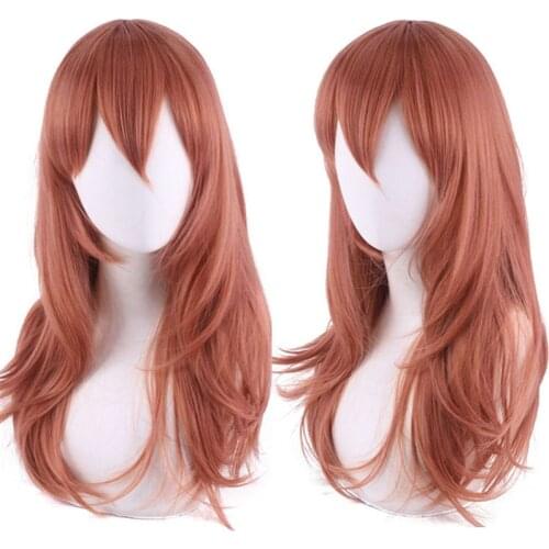 55cm Anime Chainsaw Man Angel Devil Wig Cosplay Wigs Playing Long Dark Orange Hair Halloween 1:1 Wigs Cap