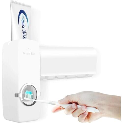 Creative Auto Automatic Toothpaste Dispenser Squeezer Shelves Wall Mount Stand For Toothbrush Holder Bathroom Accessories Tools