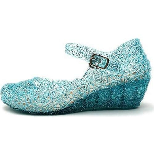 Toddler Infant Kids Baby Girls Wedge Cosplay Party Single Princess Shoes Sandals Children High Heel Girls Shoes Performance Prop