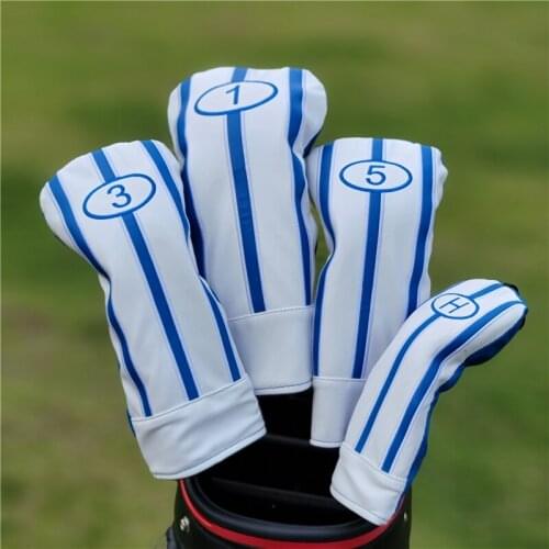 Golf Club Cover Men & Womens PU Simple Striped Protector Head Cover Wood Club Cover
