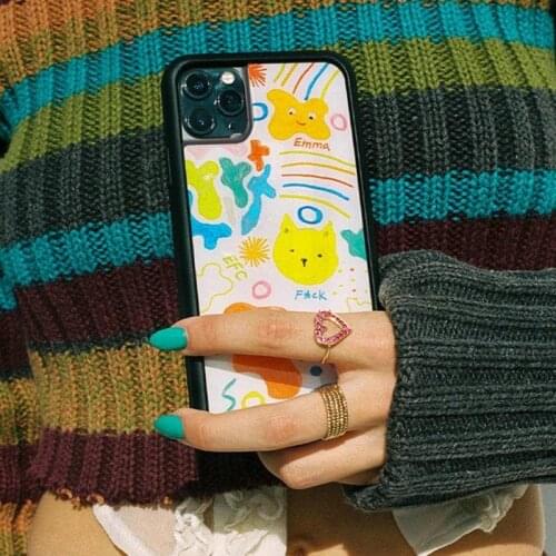 Emma Chamberlain PC+TPU Phone Cover Case for IPhone 6 6S 7 8 Plus X Xs XR 11 12 Mini Pro Max Fundas HYPC015