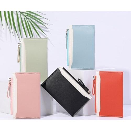 Men And Women ID Gift Card Holder PU Zipper Small Coin Purse Credit Card Business Card Holder New Simple Wallet Transparent Coin