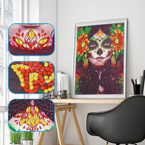 DIY Diamond Painting Special Shaped Partial Drill Halloween Women Craft Decor Handmade Picture Rhinestone Festival Gifts