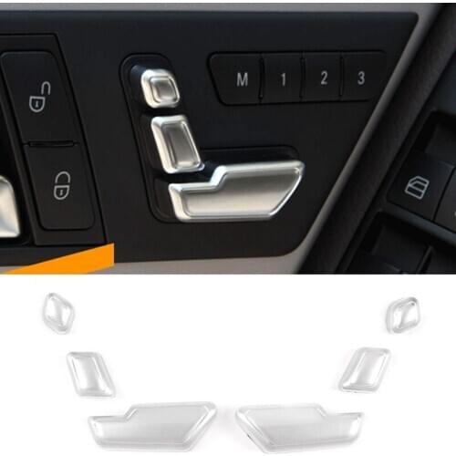 For Mercedes Benz C E GL GLA CLS ML Class W212 W218 X166 Silver Chrome Seat Adjust Button Switch Cover Trim