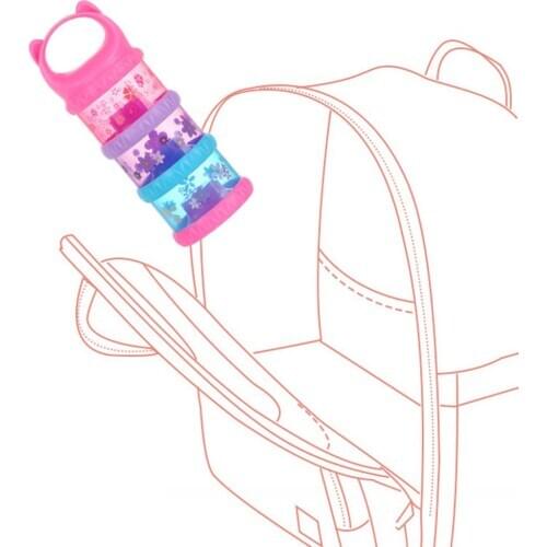 Car Print Travel 3 Layer Baby Milk Powder Dispenser Non-Spill Storage Container for Kids Food Formula Milk Storage