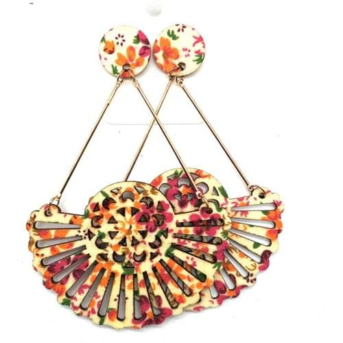 Few Stock!! newest fabric wooden Drop Earrings can mixed 6 designs