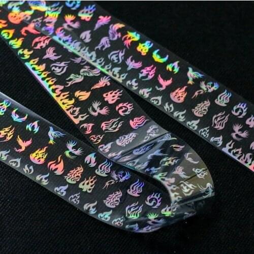 4*100cm/Roll Holographic Nail Foil Flame Dandelion Rose Holo Nail Art Transfer Sticker Water Slide Nail Art Decals