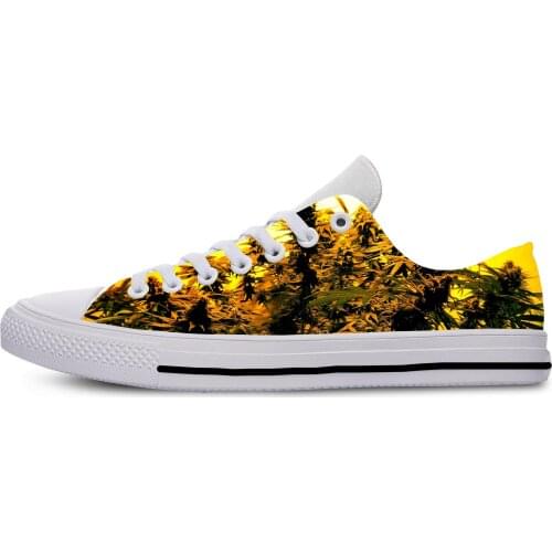 New Canvas Men Casual Shoes Growing Weed Hot Fashion For Men/women High Quality 3D Printing Growing Weed Off White Shoes Man