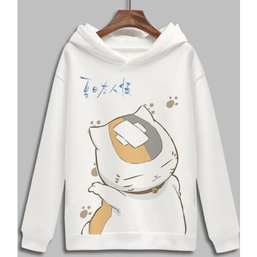 Natsumes Book of Friends Cosplay Hoodie Natsume Yujin-cho Madara Cat Print Fleece Sweatshirt Hoodies Pullover Top Costume Hoody