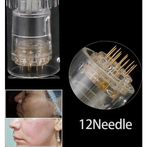 12Pin Needle gold Microneedle Bayonet Cartridge needle 12 pin Nano MYM Needles Tip for BB cream glow machine