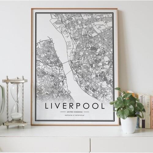 LIVERPOOL city map Nordic Living Room Decoration Canvas Poster Modern Home Decor Art Print Painting