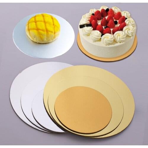 10Pcs Round Mousse Cake Boards Cake Base Cupcake Dessert Tray for Wedding Birthday Party Gold Silver 6, 8, 10, 12, 14 Inches