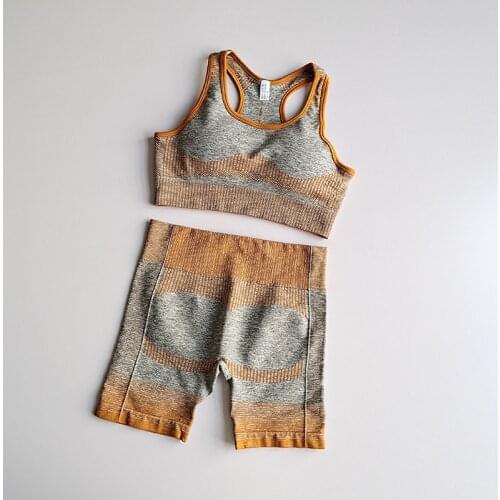 LANTECH Women Sports Suits Set Yoga Sets Gym Fitness Exercise Shorts Sportswear Lifting Bra Squat Sportswear Activewear